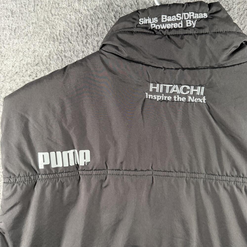 Puma Vest Mens Large Black Puffer Full Zip Hitachi Promo Insulated Reflective - Picture 4 of 8